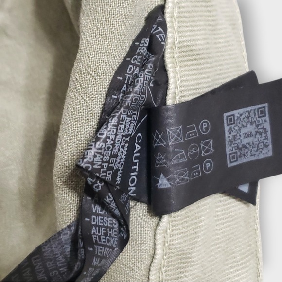 Zara Woman Barrel Jeans Sage Green Denim High Rise Baggy Cropped Size 6 - Picture 7 of 12